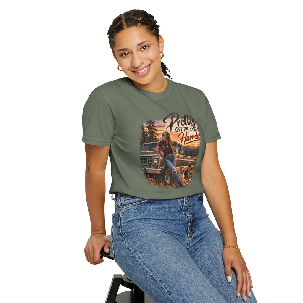 Pretty Ain't the Same as Harmless T-Shirt | Vintage Western Graphic Tee | Comfort Colors 1717