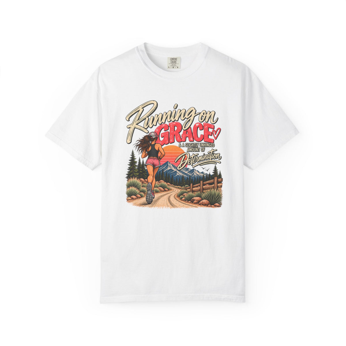 Running on Grace T-Shirt | Funny Faith & Running Graphic Tee
