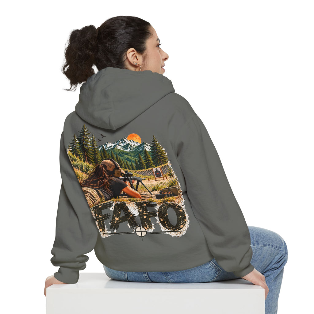 FAFO Women's Shooting Range Hoodie | Mountain Graphic Sweatshirt