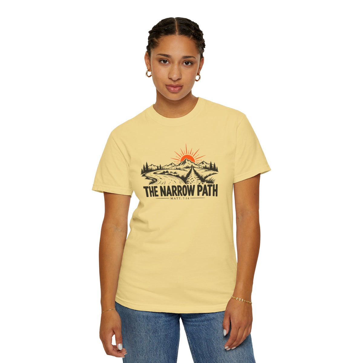 The Narrow Path Comfort Colors® T-Shirt | Faith & Outdoor Graphic Tee
