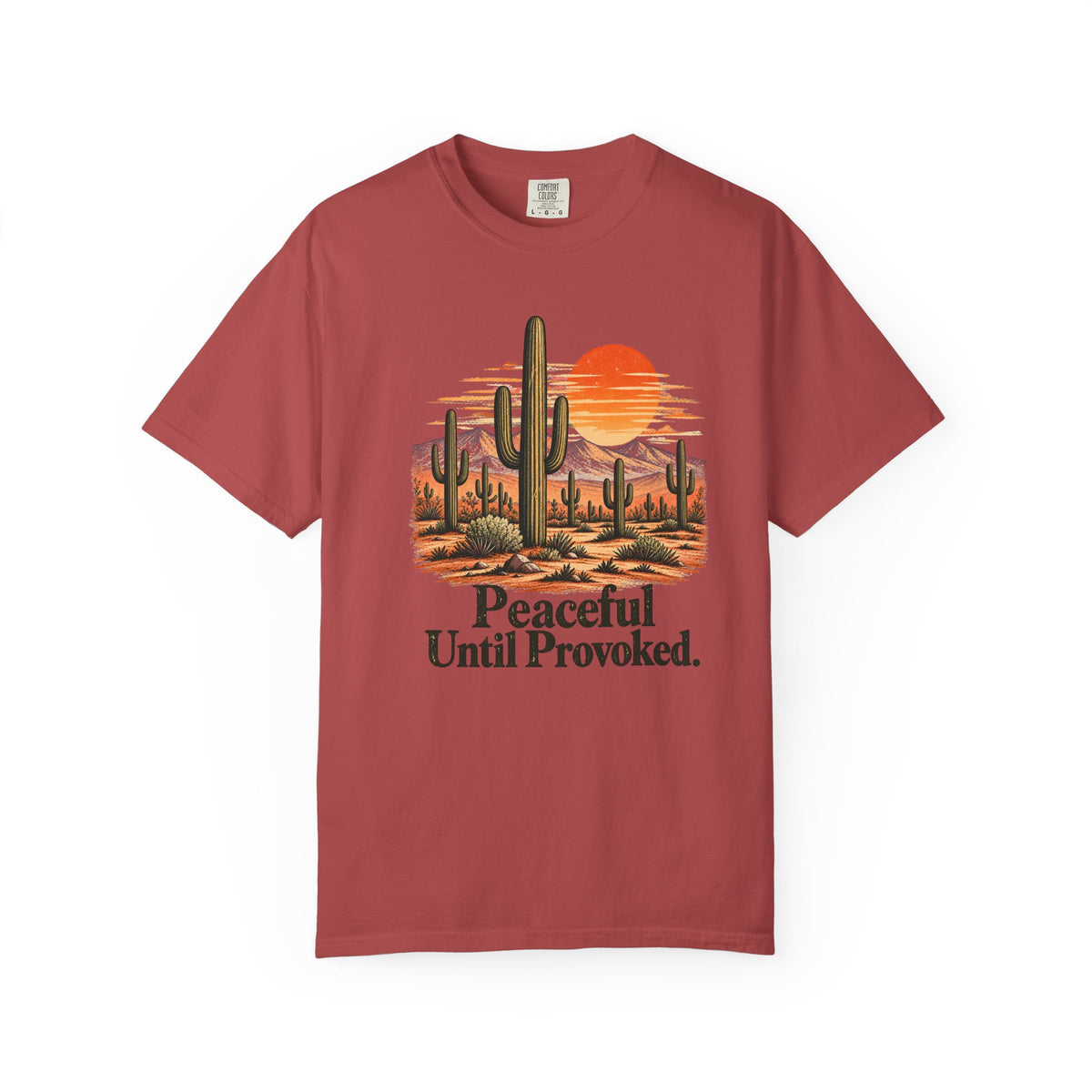 Peaceful Until Provoked | Vintage Desert Cactus Graphic Tee