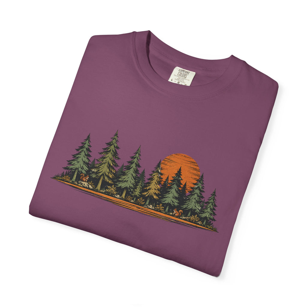 Vintage Forest Sunset T-Shirt | Nature Graphic Tee | Comfort Colors 1717