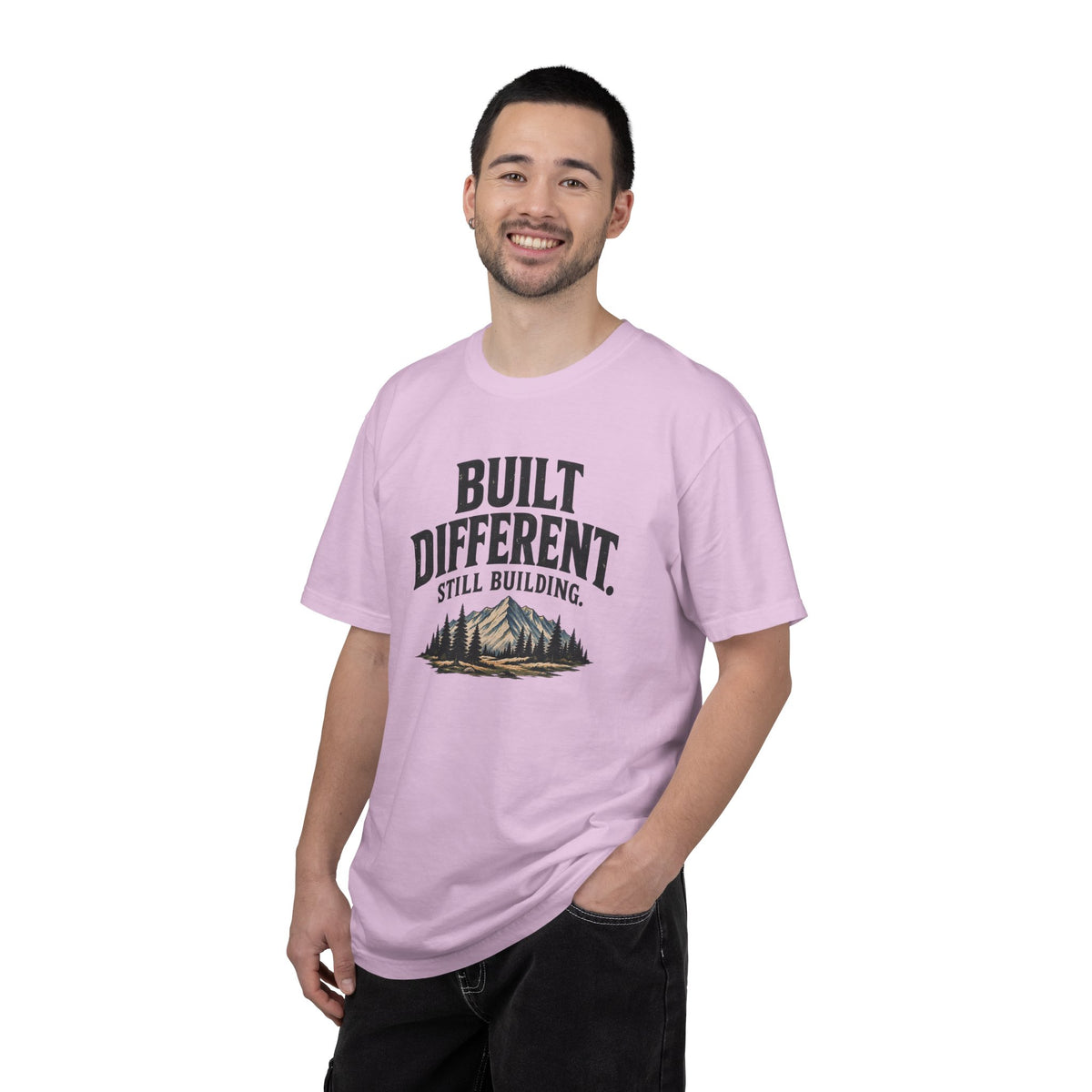 Built Different Still Building T-Shirt | Motivational Mountain Graphic Tee | Comfort Colors 1717