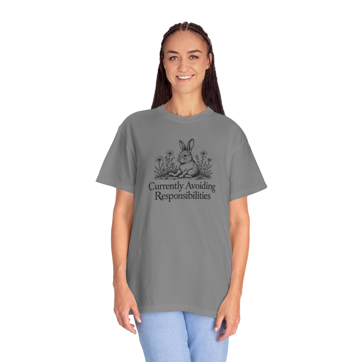 Currently Avoiding Responsibilities | Vintage Bunny Graphic Tee