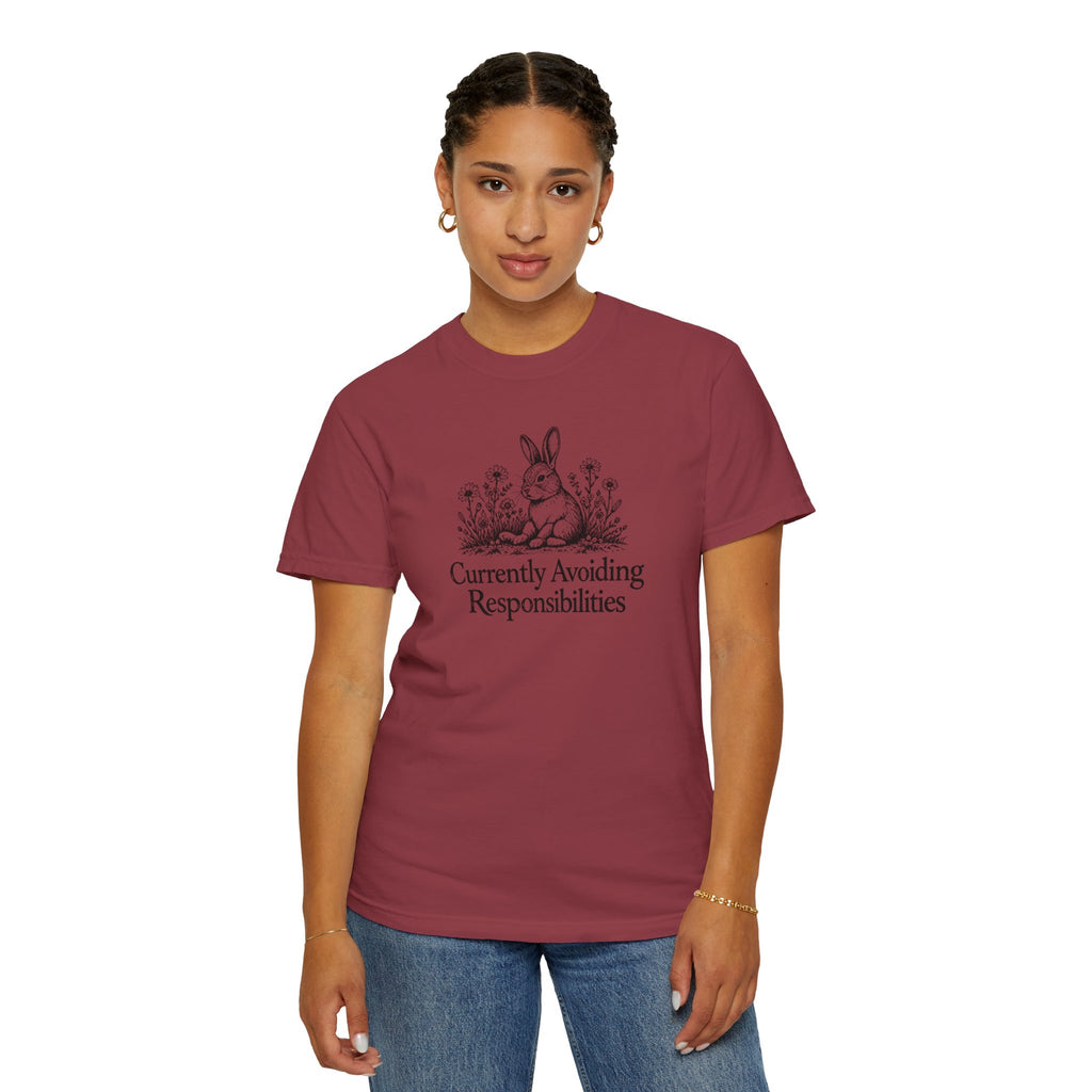 Currently Avoiding Responsibilities | Vintage Bunny Graphic Tee