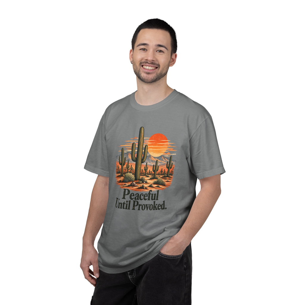 Peaceful Until Provoked | Vintage Desert Cactus Graphic Tee