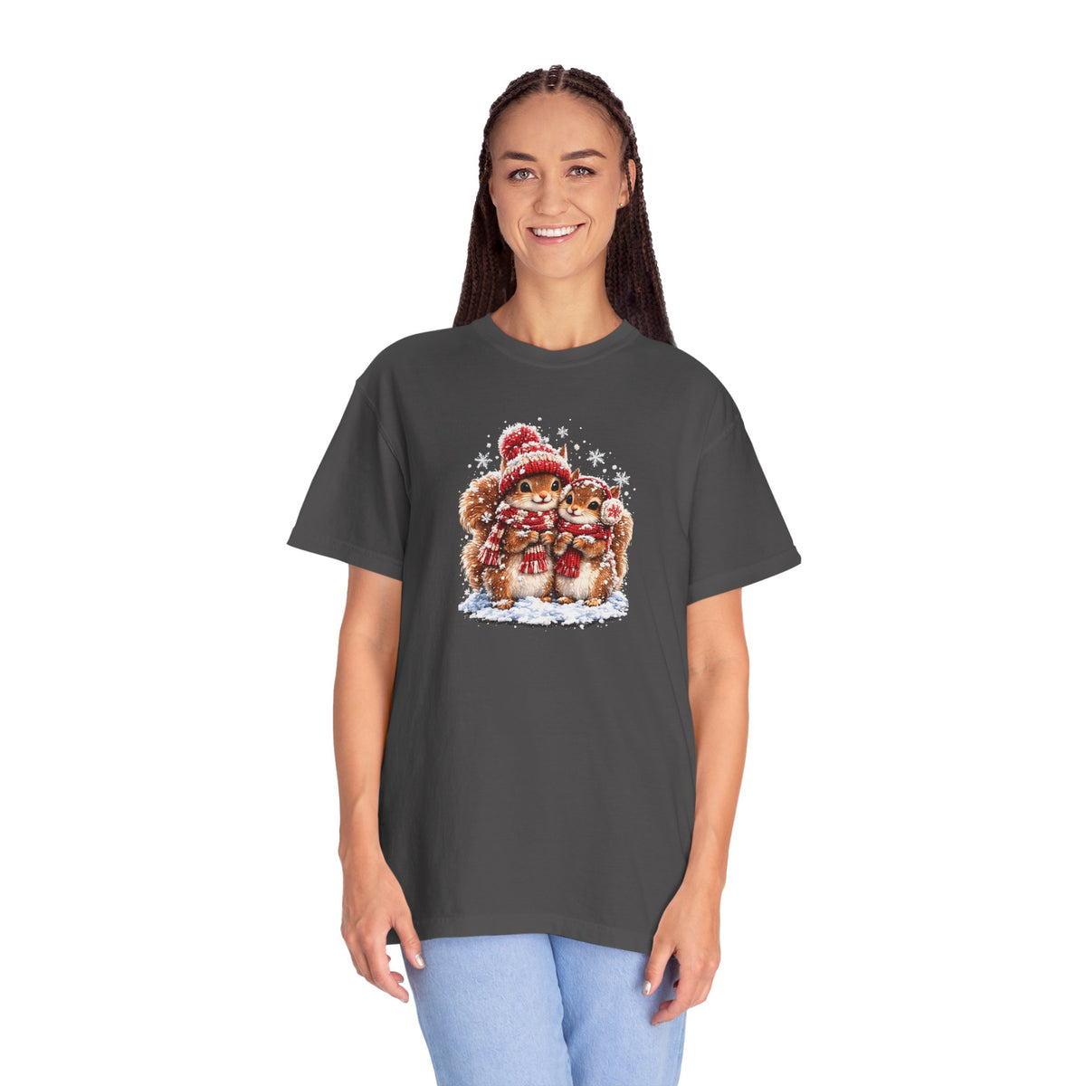 Winter Squirrels T-Shirt | Cute Woodland Graphic Tee | Comfort Colors 1717