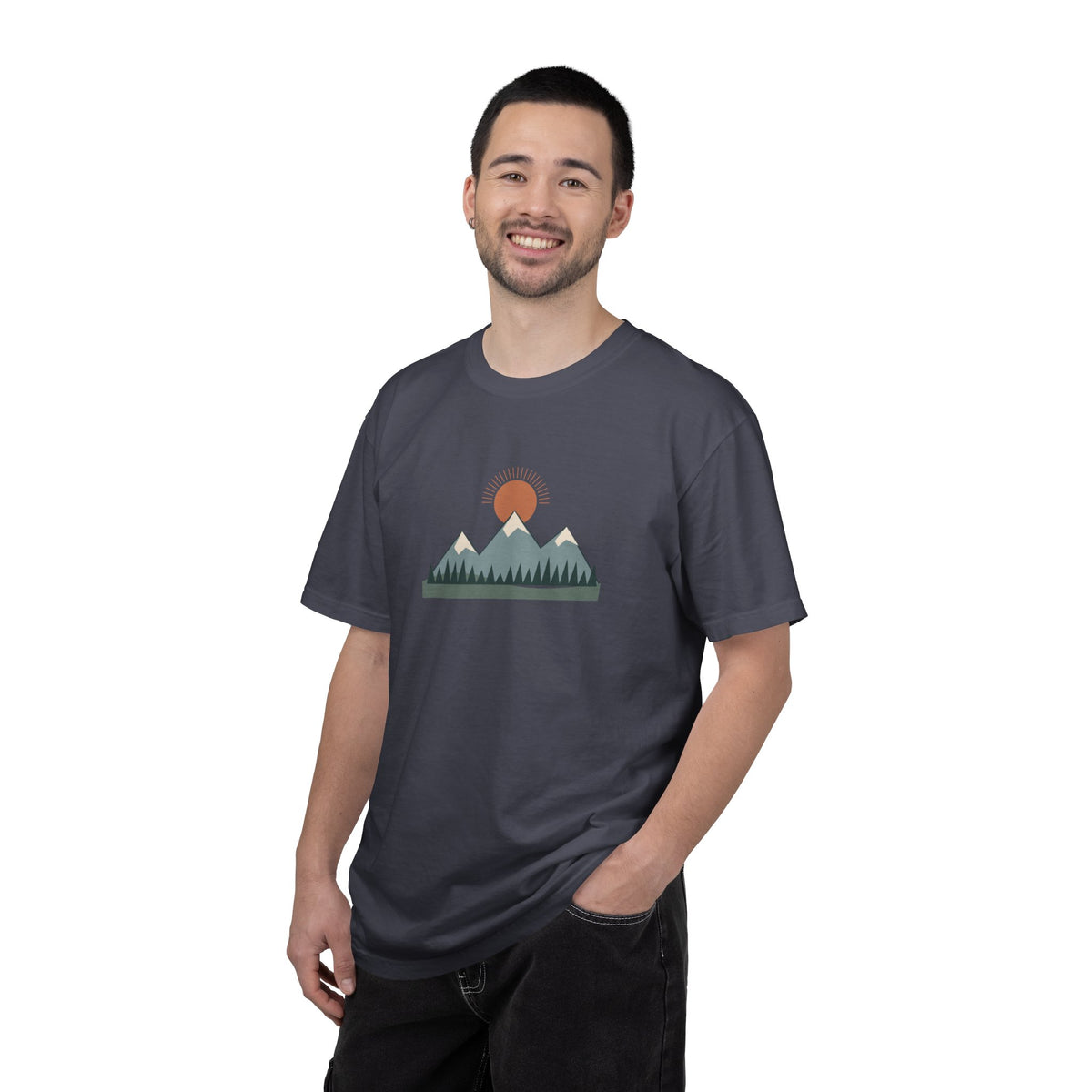 Vintage Mountain Sunset T-Shirt | Minimalist Nature Graphic Tee | Comfort Colors 1717