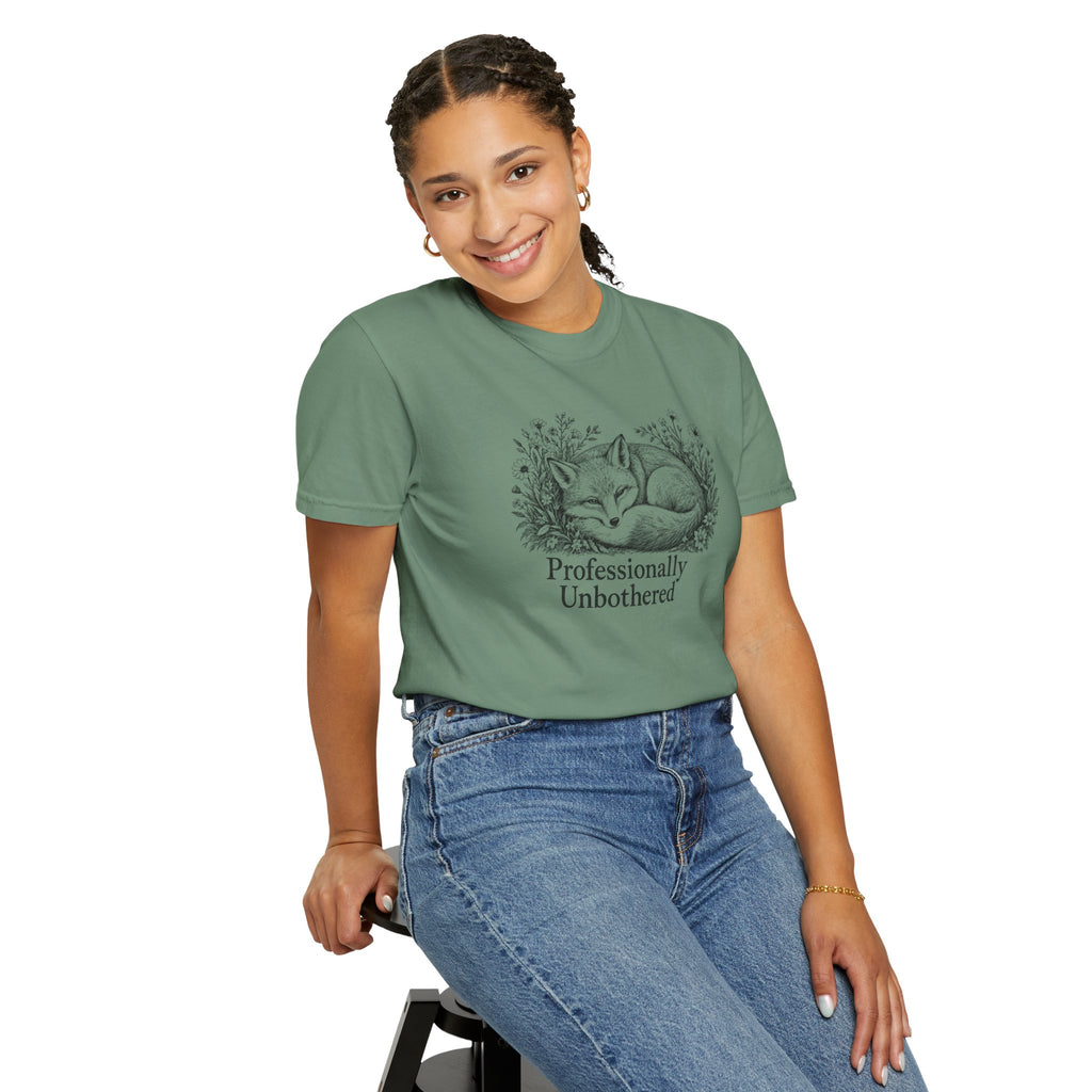 Professionally Unbothered T-Shirt | Vintage Fox Graphic Tee | Comfort Colors 1717