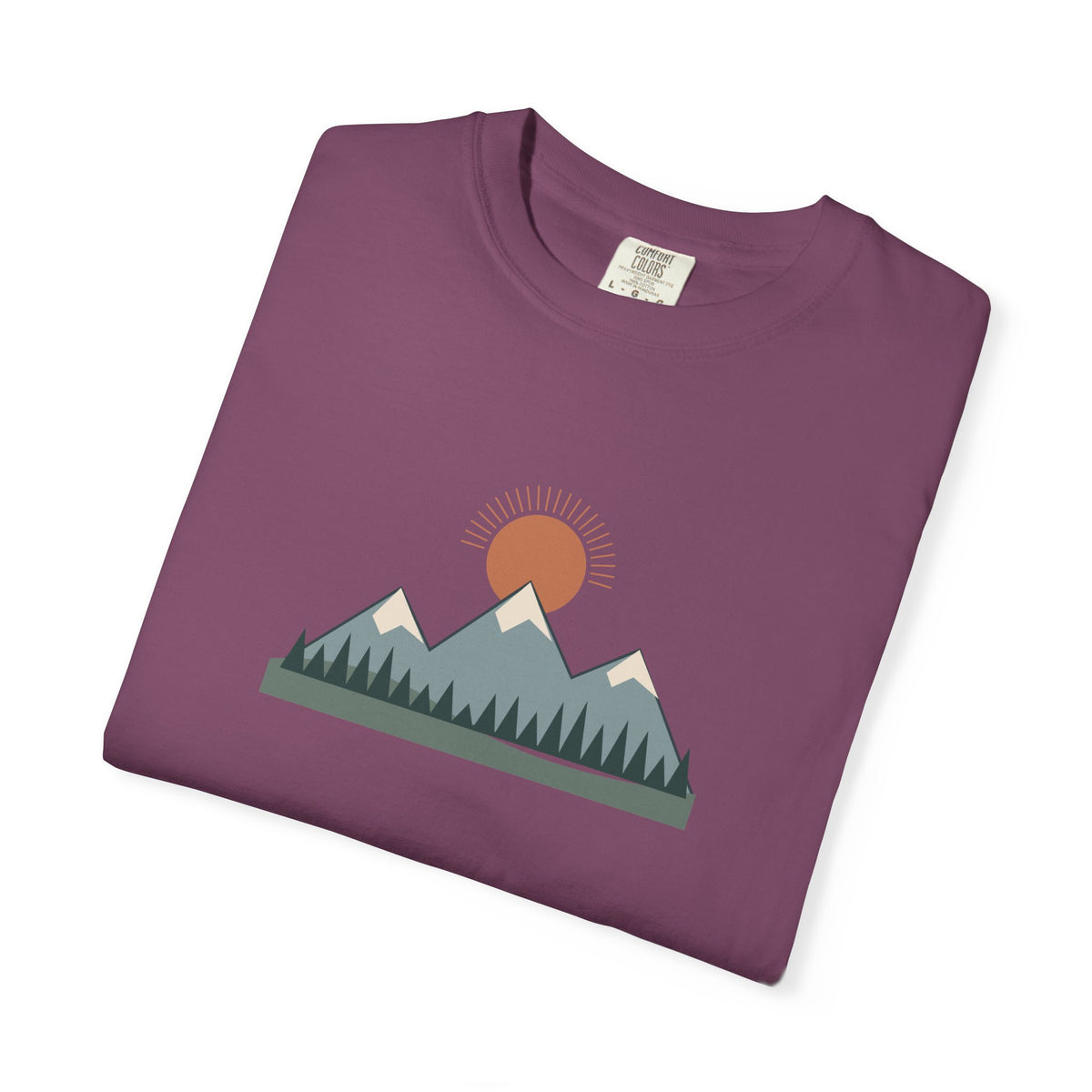 Vintage Mountain Sunset T-Shirt | Minimalist Nature Graphic Tee | Comfort Colors 1717