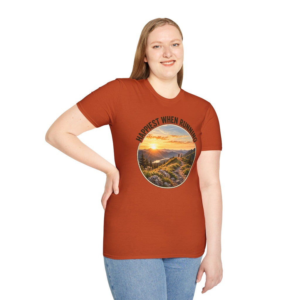 Happiest When Running – Scenic Trail Running T-Shirt