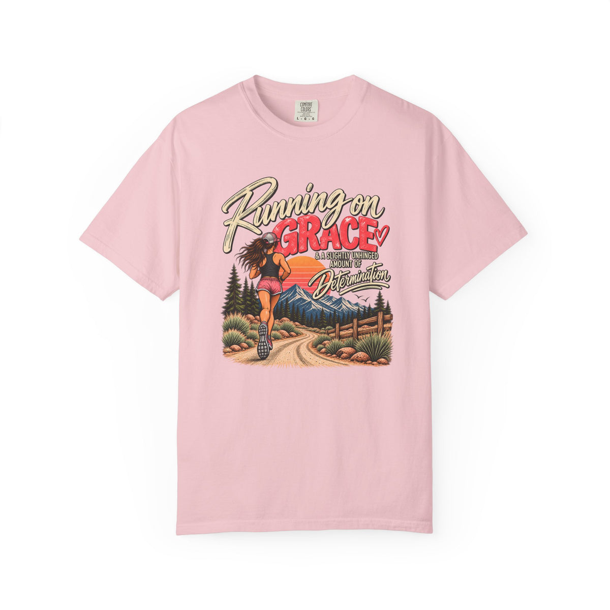Running on Grace T-Shirt | Funny Faith & Running Graphic Tee