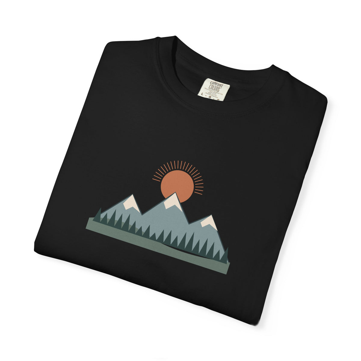Vintage Mountain Sunset T-Shirt | Minimalist Nature Graphic Tee | Comfort Colors 1717