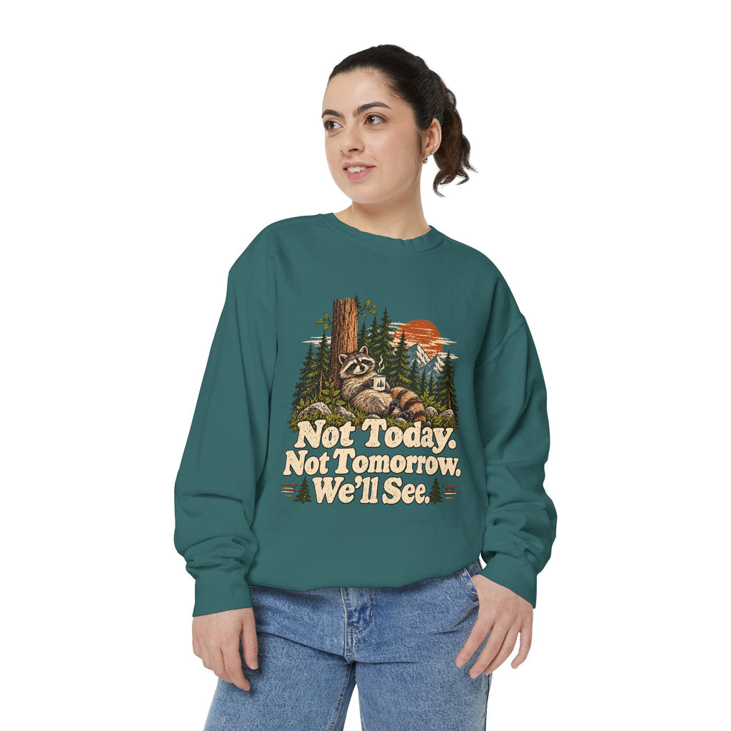 Not Today. Not Tomorrow. We'll See. | Funny Raccoon Sweatshirt