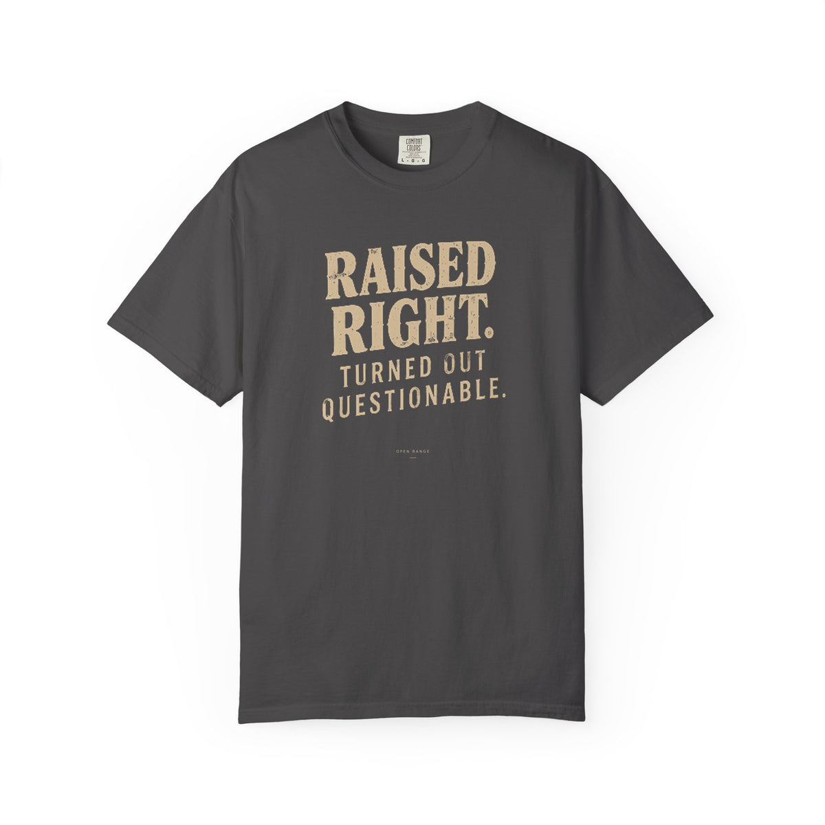Raised Right Turned Out Questionable T-Shirt | Funny Graphic Tee | Comfort Colors 1717