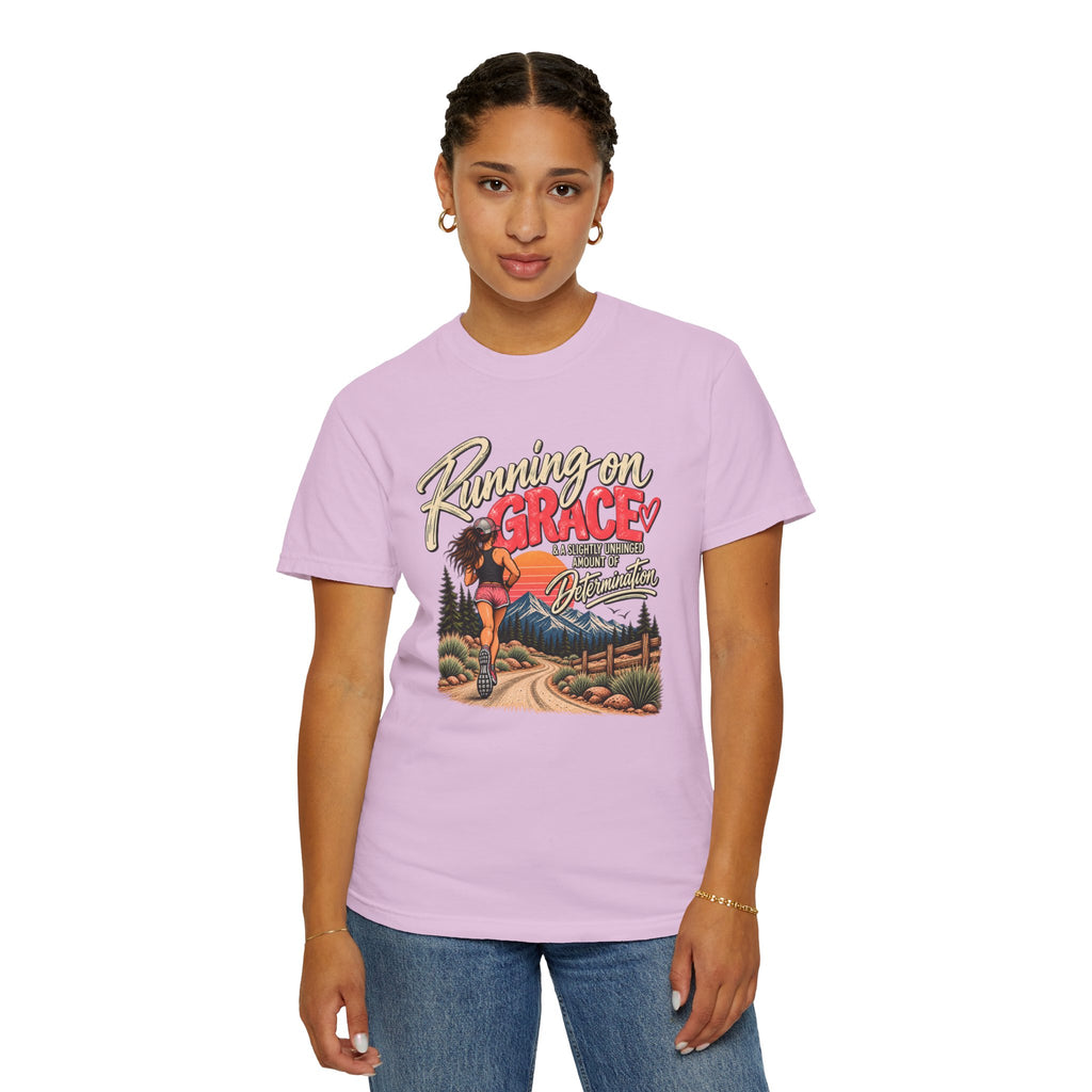 Running on Grace T-Shirt | Funny Faith & Running Graphic Tee
