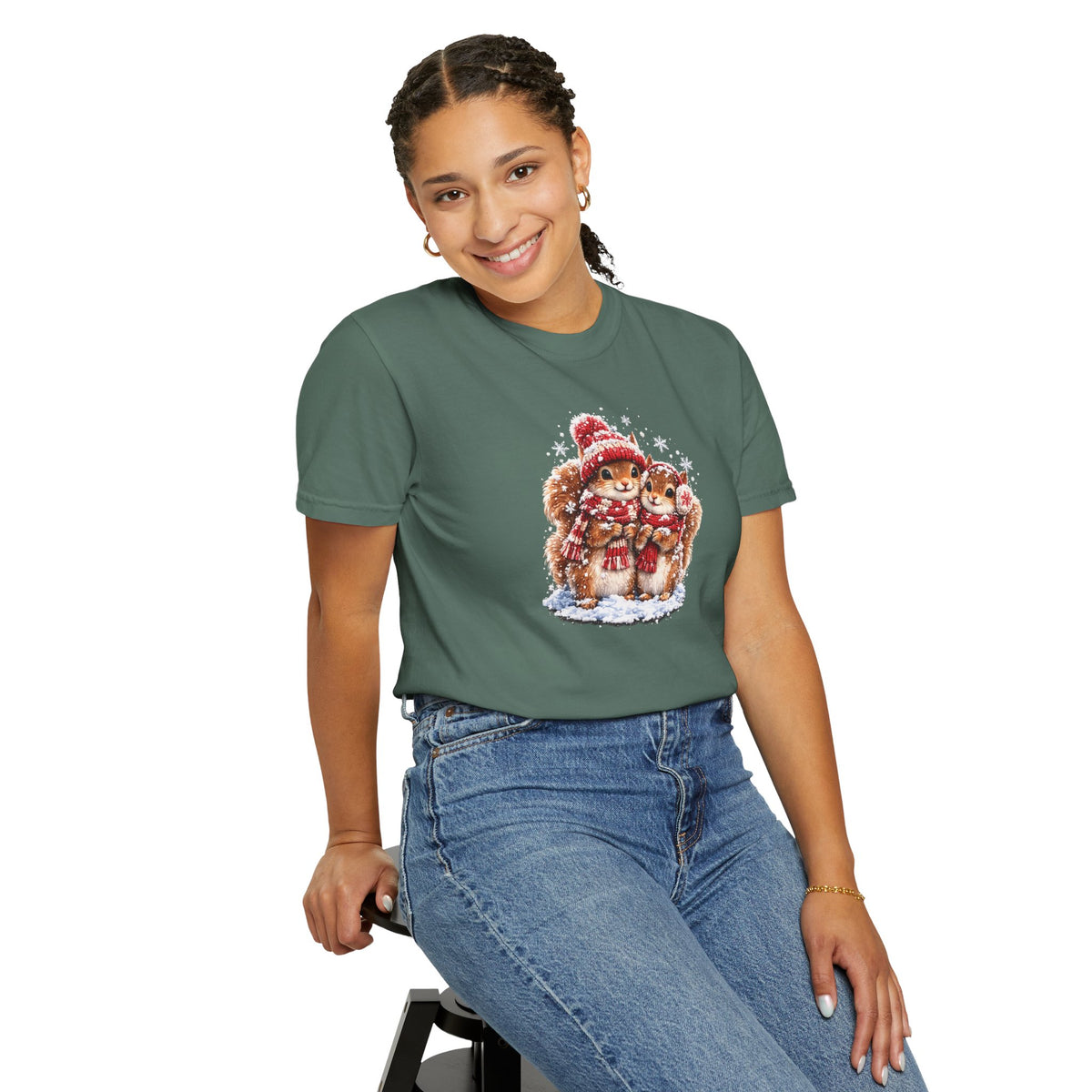 Winter Squirrels T-Shirt | Cute Woodland Graphic Tee | Comfort Colors 1717