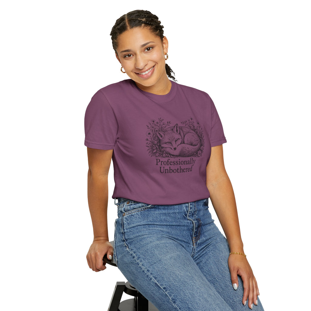 Professionally Unbothered T-Shirt | Vintage Fox Graphic Tee | Comfort Colors 1717