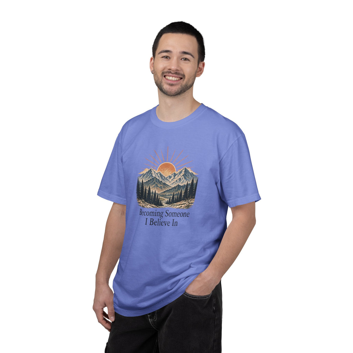 Becoming Someone I Believe In T-Shirt | Inspirational Mountain Graphic Tee | Comfort Colors 1717