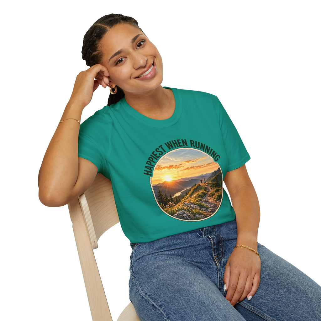 Happiest When Running – Scenic Trail Running T-Shirt
