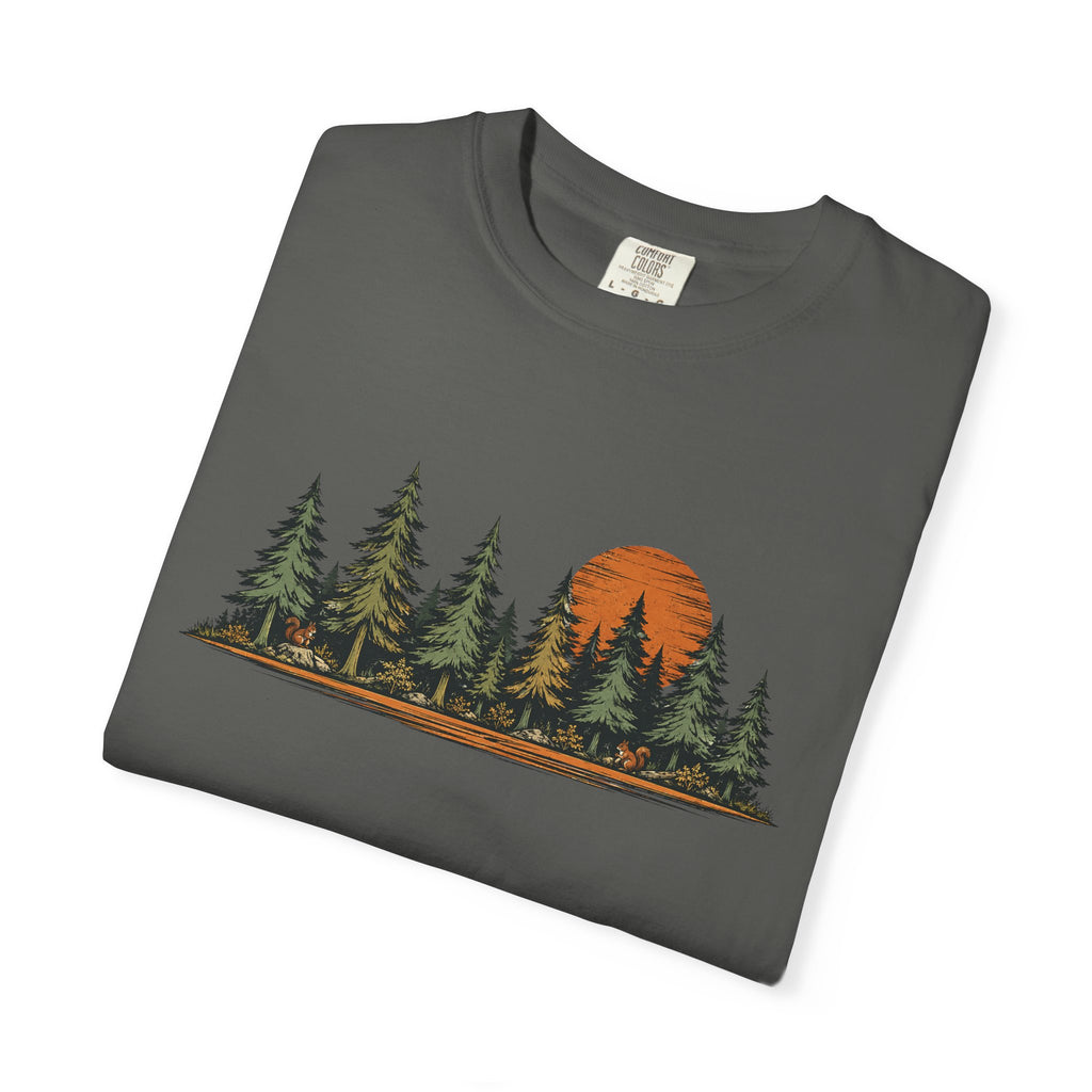 Vintage Forest Sunset T-Shirt | Nature Graphic Tee | Comfort Colors 1717