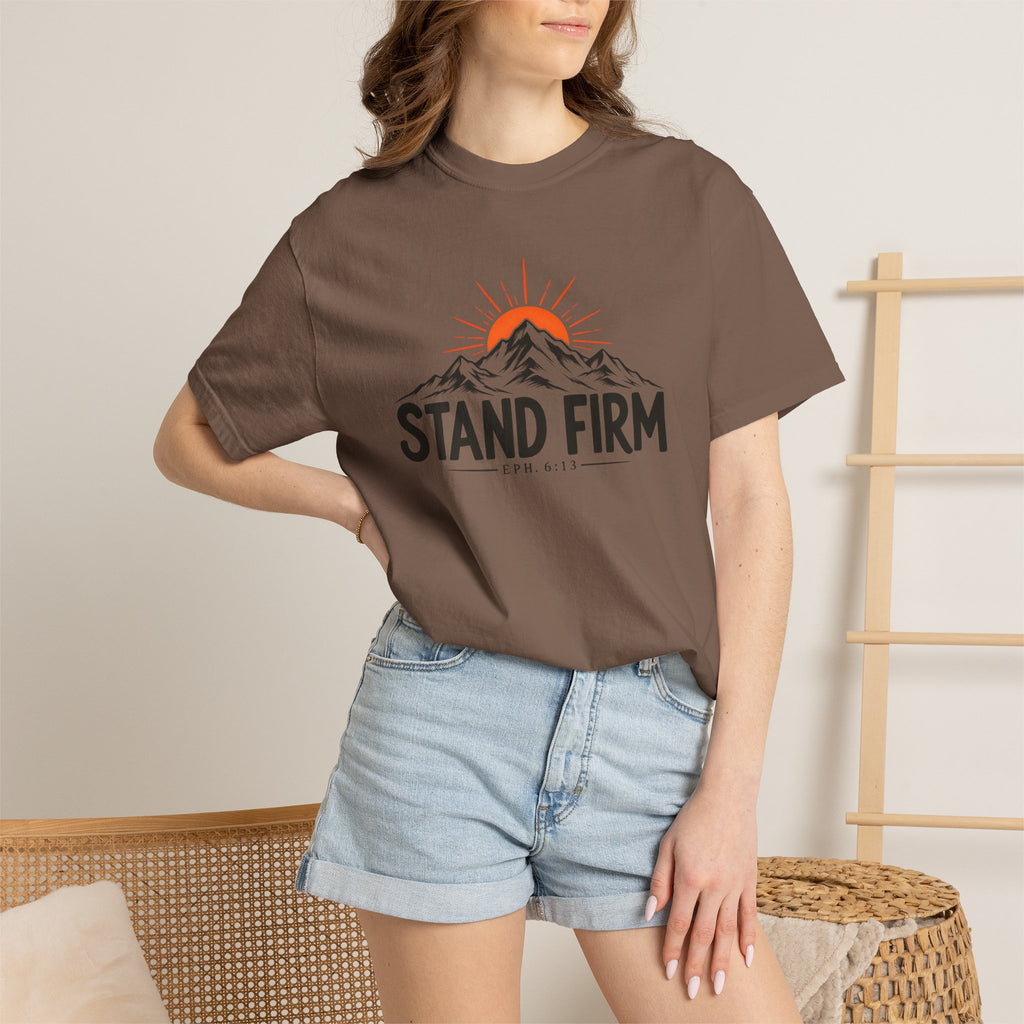 Stand Firm Ephesians 6:13 T-Shirt — Christian Mountain Graphic Tee
