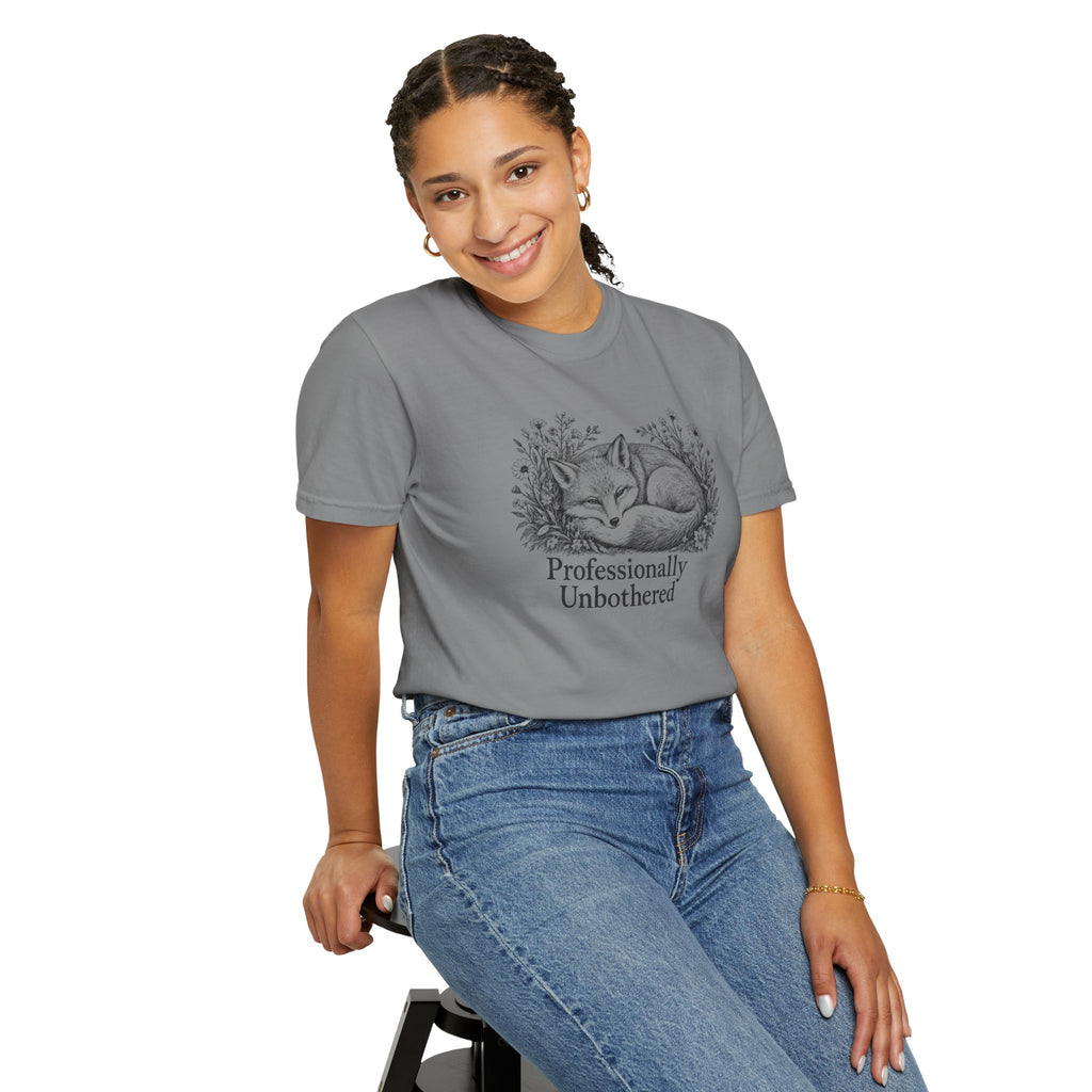 Professionally Unbothered T-Shirt | Vintage Fox Graphic Tee | Comfort Colors 1717