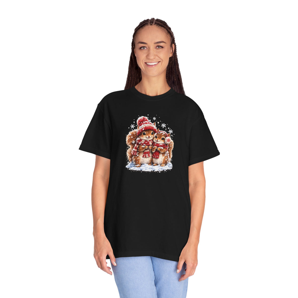 Winter Squirrels T-Shirt | Cute Woodland Graphic Tee | Comfort Colors 1717