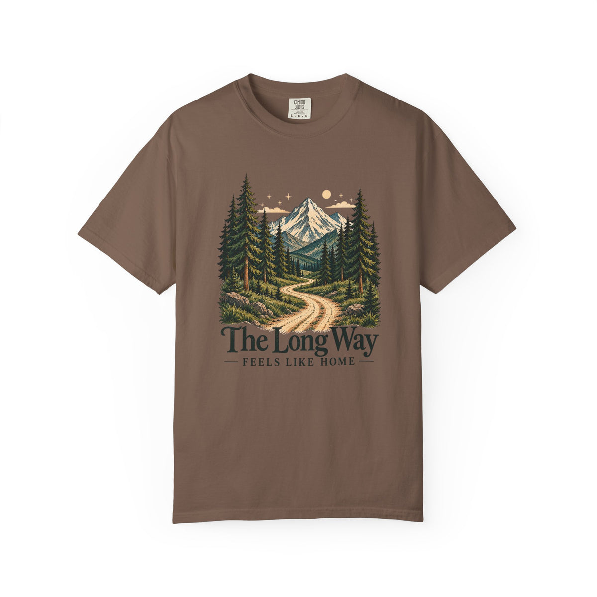The Long Way Feels Like Home T-Shirt | Vintage Mountain Graphic Tee | Comfort Colors 1717