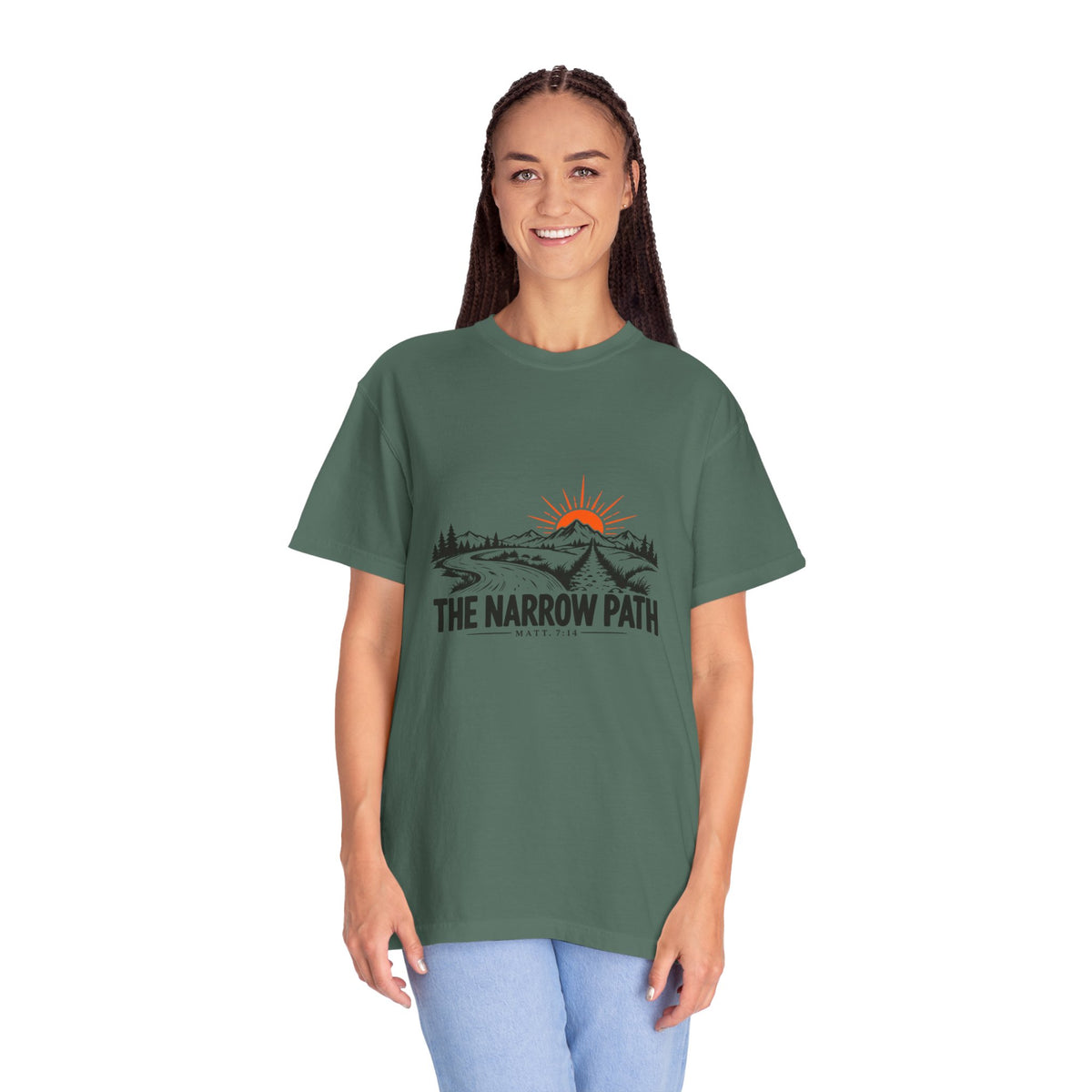 The Narrow Path Comfort Colors® T-Shirt | Faith & Outdoor Graphic Tee