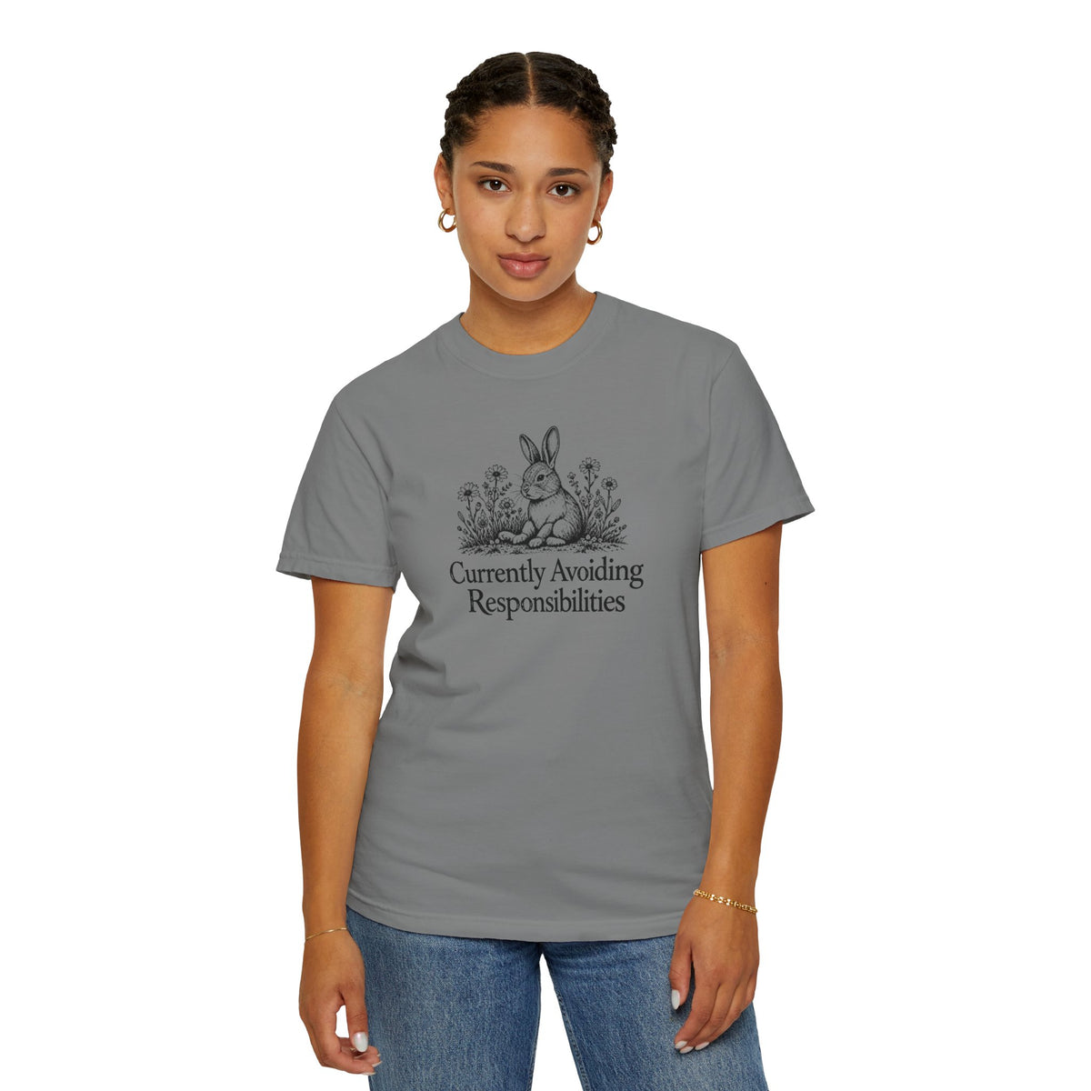 Currently Avoiding Responsibilities | Vintage Bunny Graphic Tee