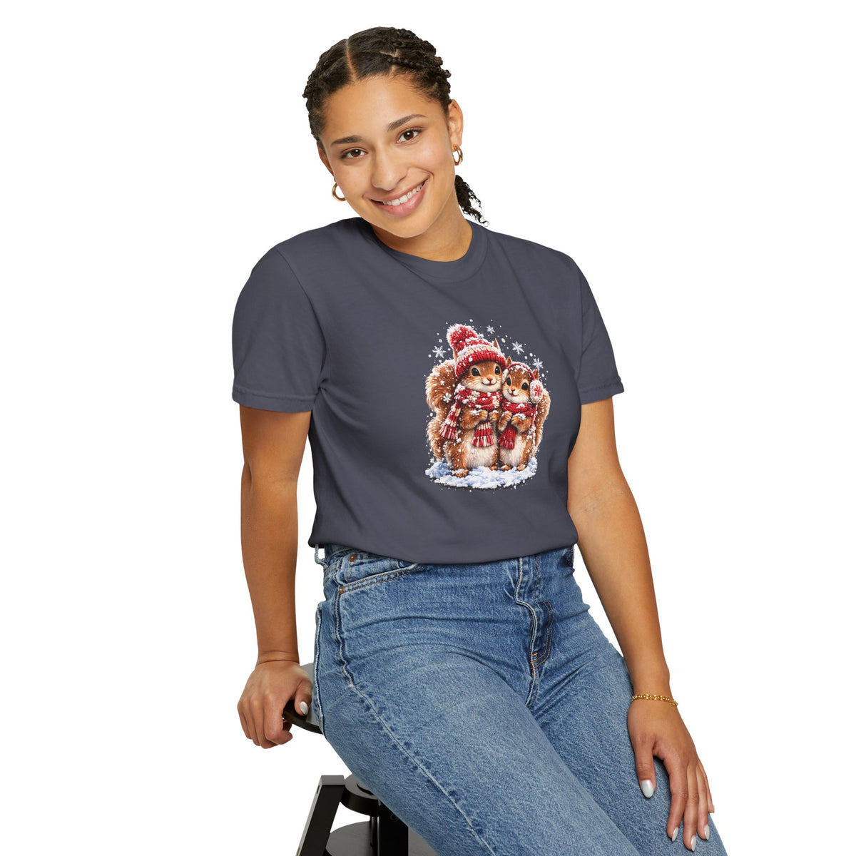 Winter Squirrels T-Shirt | Cute Woodland Graphic Tee | Comfort Colors 1717