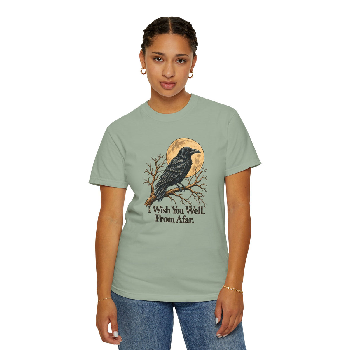 I Wish You Well From Afar T-Shirt | Vintage Raven Graphic Tee | Comfort Colors 1717