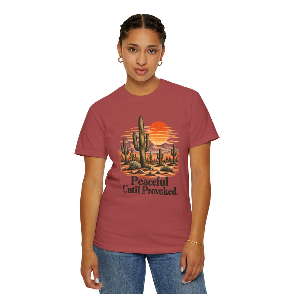 Peaceful Until Provoked | Vintage Desert Cactus Graphic Tee