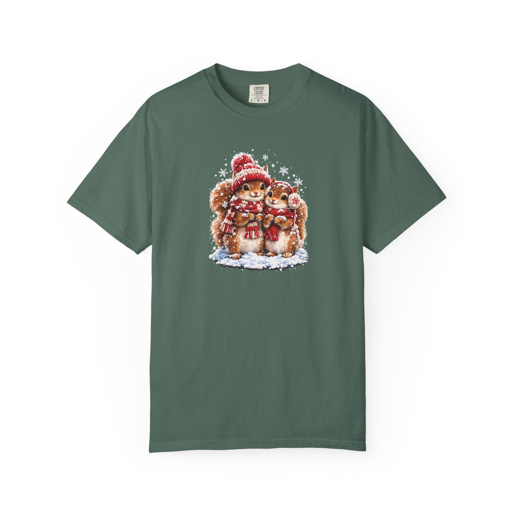 Winter Squirrels T-Shirt | Cute Woodland Graphic Tee | Comfort Colors 1717