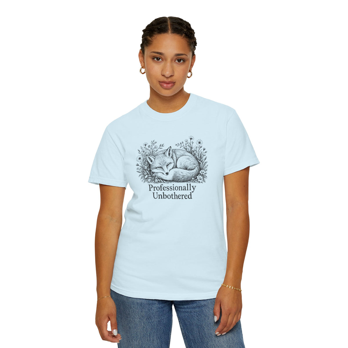 Professionally Unbothered T-Shirt | Vintage Fox Graphic Tee | Comfort Colors 1717