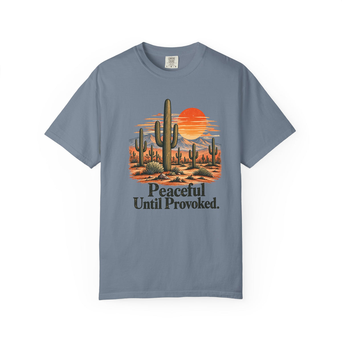 Peaceful Until Provoked | Vintage Desert Cactus Graphic Tee