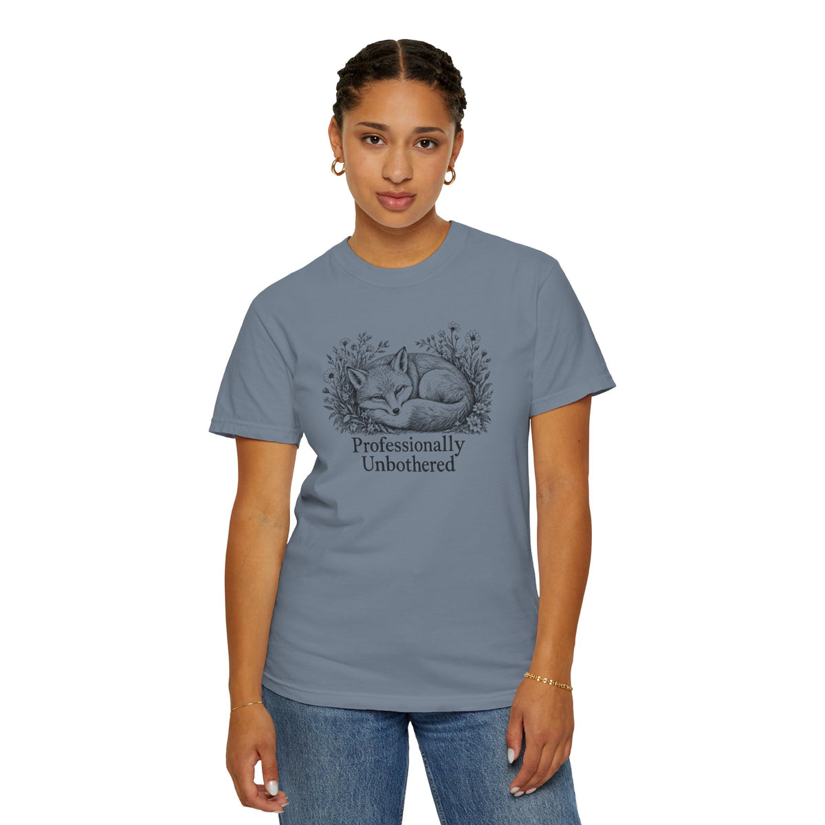 Professionally Unbothered T-Shirt | Vintage Fox Graphic Tee | Comfort Colors 1717