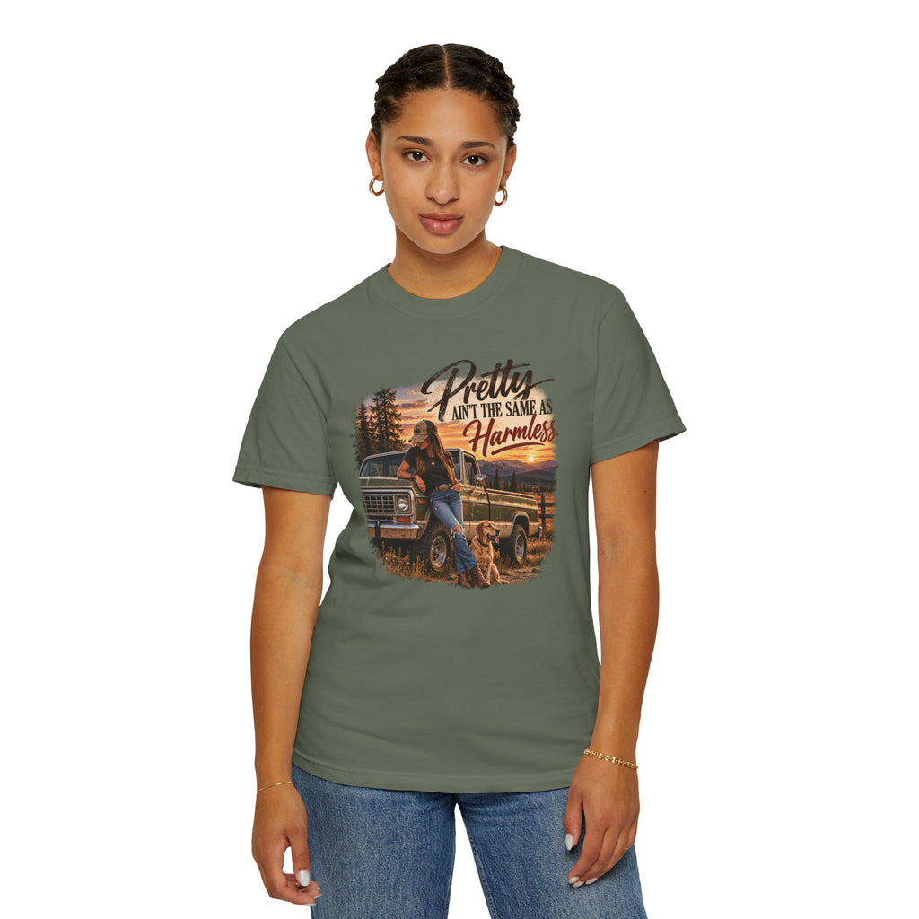 Pretty Ain't the Same as Harmless T-Shirt | Vintage Western Graphic Tee | Comfort Colors 1717
