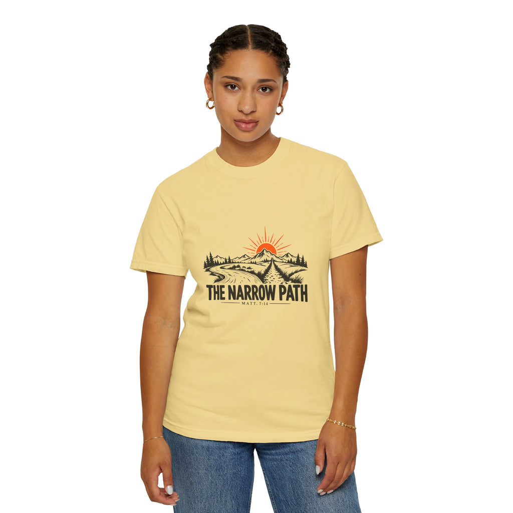The Narrow Path Comfort Colors® T-Shirt | Faith & Outdoor Graphic Tee