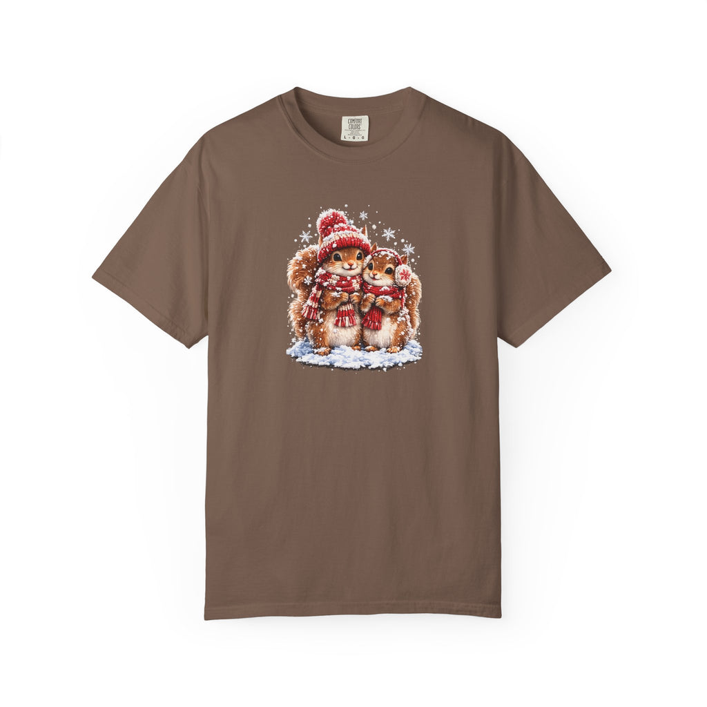 Winter Squirrels T-Shirt | Cute Woodland Graphic Tee | Comfort Colors 1717