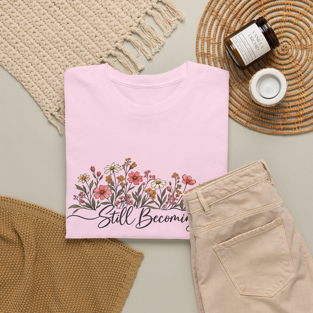 Still Becoming T-Shirt — Inspirational Floral Graphic Tee