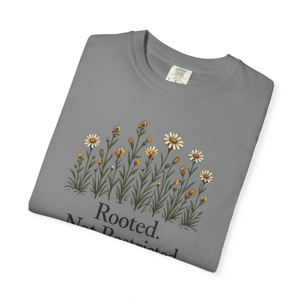 Rooted Not Restricted T-Shirt | Vintage Wildflower Graphic Tee | Comfort Colors 1717
