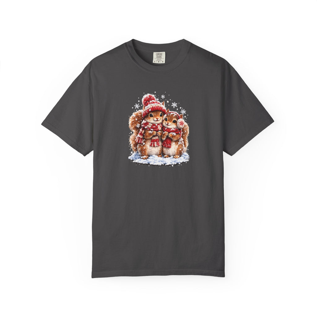 Winter Squirrels T-Shirt | Cute Woodland Graphic Tee | Comfort Colors 1717
