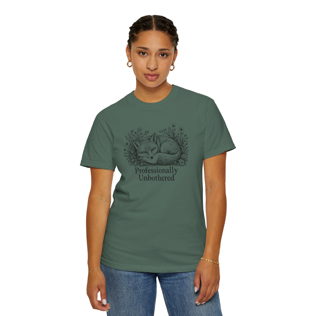 Professionally Unbothered T-Shirt | Vintage Fox Graphic Tee | Comfort Colors 1717
