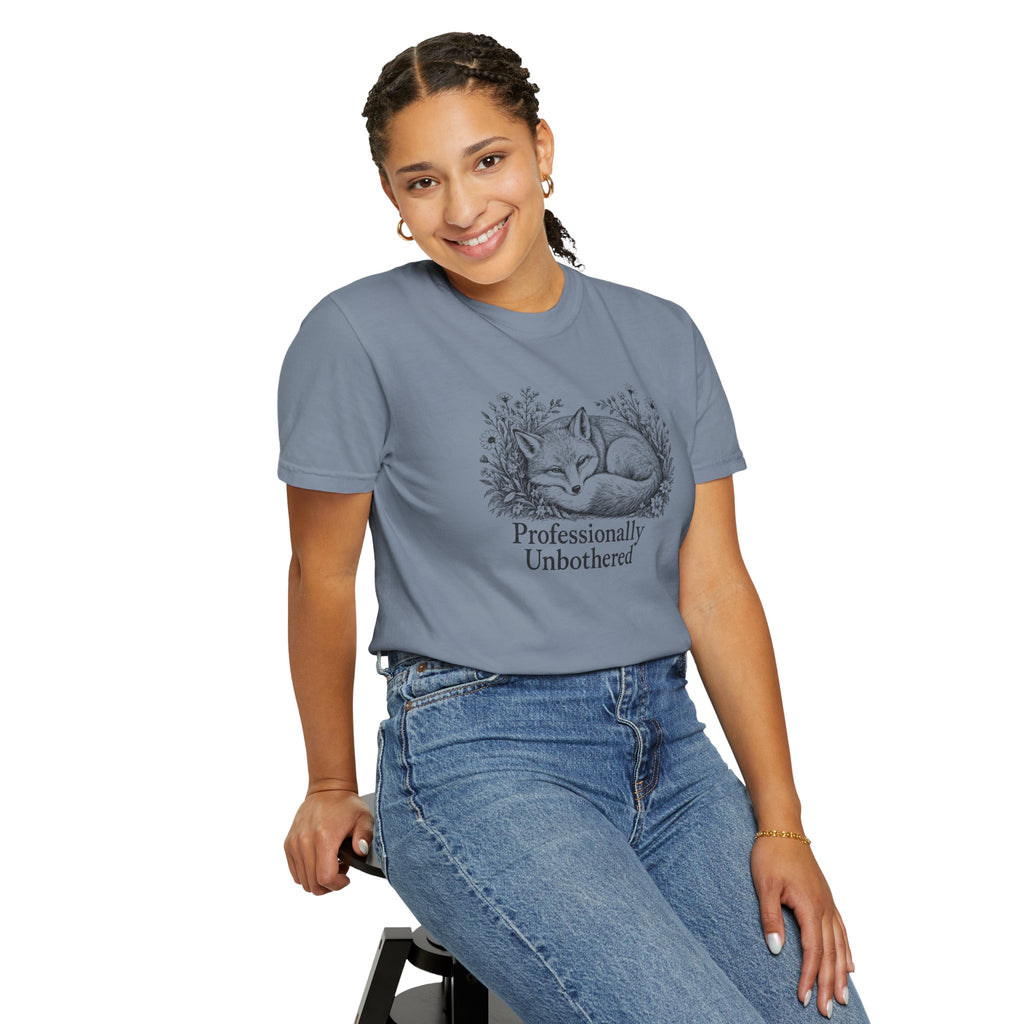 Professionally Unbothered T-Shirt | Vintage Fox Graphic Tee | Comfort Colors 1717
