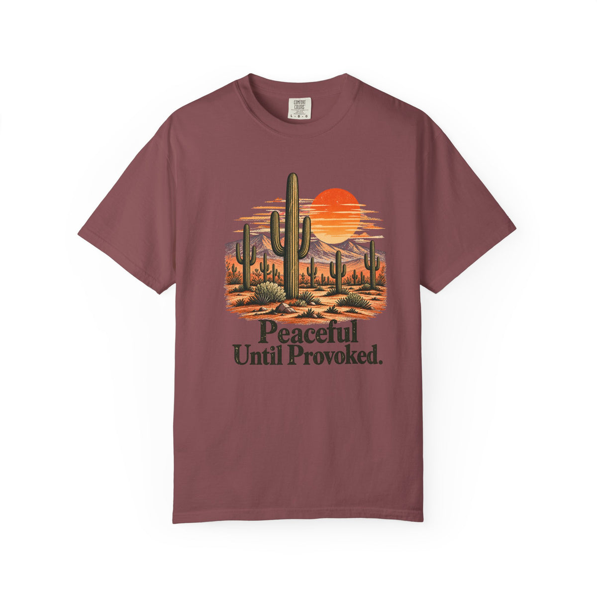 Peaceful Until Provoked | Vintage Desert Cactus Graphic Tee