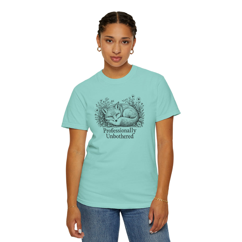 Professionally Unbothered T-Shirt | Vintage Fox Graphic Tee | Comfort Colors 1717