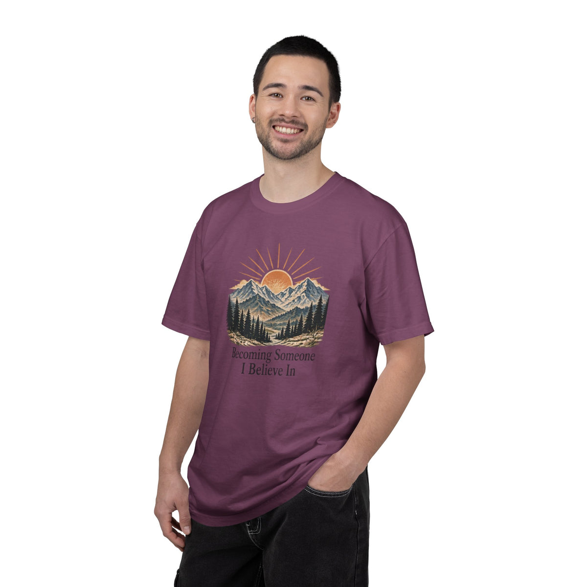 Becoming Someone I Believe In T-Shirt | Inspirational Mountain Graphic Tee | Comfort Colors 1717