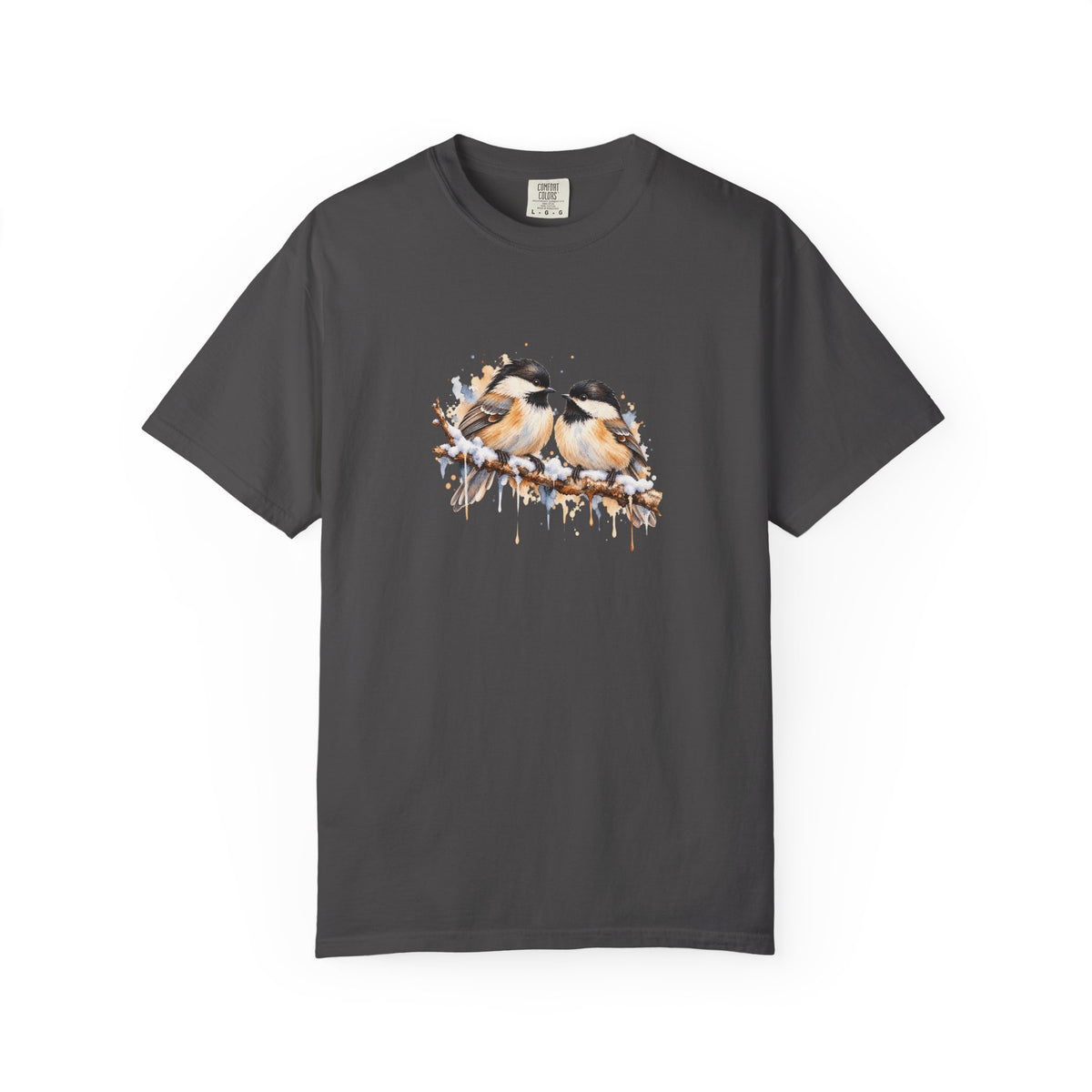 Watercolor Chickadee Birds T-Shirt | Comfort Colors 1717